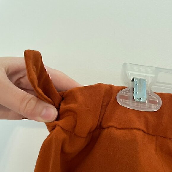 CALVIN KLEIN Plus Size Lux Highline Pants Orange High Waisted Pleated Cropped ?? - Picture 10 of 14